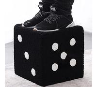 Taburete de Pie con Base Cálida y Resistente para Taburete de Maquillaje, Madera Maciza + Esponja de Espuma de Alta Elasticidad + Forro (20x20x20cm)