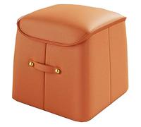 Taburete de pie hecho a mano de piel sintética para decoración de sala de estar y dormitorio, puf cuadrado