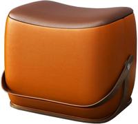 Taburete de pie, reposapiés tapizado de cuero para cambiar zapatos en la sala de estar y la entrada