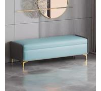 Taburete de piel con espacio de almacenamiento, reposapiés con patas de metal, banco de cama, banco de entrada con asiento tapizado y baúl de almacenamiento para el salón