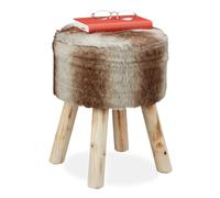 Taburete de piel puff redondo reposapies rústico 2,6 kg taburete decorativo