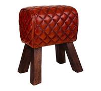 Taburete de piel rojo 41x30x51h cm