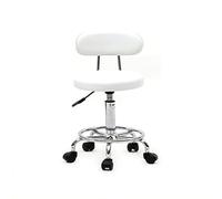 Taburete de piel sintética con pedal, altura ajustable para spa, salón, tatuaje, oficina, masaje, silla de trabajo