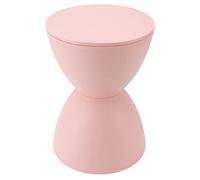 Taburete de plástico con forma de reloj de arena rosa de estilo nórdico moderno para baño y probador