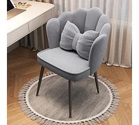 Taburete de respaldo moderno de mediados de siglo con cojín suave, elegante diseño festoneado para comedor, dormitorio y decoración de tocador