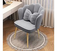 Taburete de respaldo moderno de mediados de siglo con cojín suave, elegante diseño festoneado para comedor, dormitorio y decoración de tocador