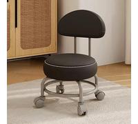 Taburete de rodadura de baja altura ESGT con espalda, taburete de asiento de rodillo bajo, taburete de lana baja con ruedas de 360 ° para hombres de la oficina en casa Wemen Girl Shop Garaje de