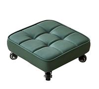 Taburete de ruedas bajo con ruedas de freno, taburete para pedicura, taburete bajo, asiento giratorio cuadrado, ruedas giratorias universales, taburete corto de piel