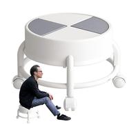 Taburete de ruedas bajo, taburete de ruedas de baja altura, asiento de silla de ruedas de baja altura con ruedas - Taburete bajo móvil resistente, escalera con ruedas giratorias de 360 ° para salón y