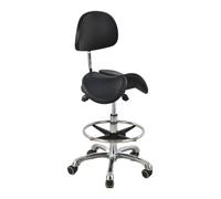 Taburete de sillín con elevación hidráulica, altura ajustable de 48 a 64 cm para dentista, tatuaje, oficina en casa