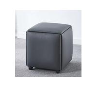 Taburete de sofá 5 en 1, sillón otomano apilable, Banco otomano Cuadrado de Cuero, for Dormitorio, Sala de Estar y Comedor.(Grey,17.7in)