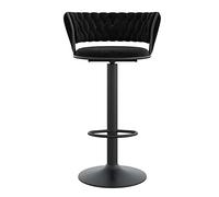 Taburete de taburete de taburete familiar Juego de taburetes de bares de 2, silla de recepción ajustable redonda moderna, silla de bar de terciopelo de oro, silla de comedor alta de cocina, altura