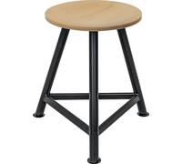 Taburete de taller, asiento de madera terciada de haya 3 patas