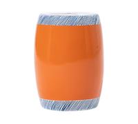 Taburete de Tambor de Cerámica Con Vidriado Azul y Blanco Pintado A Mano, Porcelana de Alta Temperatura de 1300 ℃, Mesa Auxiliar Multiusos Pesada(Orange)