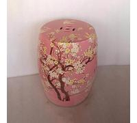 Taburete de tambor de cerámica esmaltada pintada a mano, taburete decorativo de cerámica para jardín, decoración del hogar, para interiores y exteriores, patio, balcón (azul + amarillo)