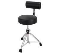 Taburete de Tambor Gibraltar Serie 9000 Redondo con Respaldo, 9608RB (Diámetro: 35cm, Asiento de Vinilo, Super Lock, Posición Trípode, Pies de Goma 'Super Foot')