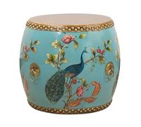 Taburete de tambor pintado a mano con diseño floral para pájaros, asiento decorativo, ideal para cambiar zapatos y muebles de jardín