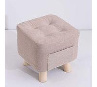 Taburete de Tela para sofá, Muebles para el hogar, sofá de Sala de Estar, reposapiés para Cambiar Zapatos, Elegante reposapiés de Madera Maciza (Color: Gris) (Gris) Interesting