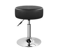 Taburete de tocador ajustable para sala de maquillaje, taburete giratorio de maquillaje, pequeño otomán redondo para sala de estar, silla de maquillaje para dormitorio, spa, salón, estudio (Negro)