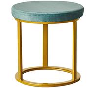 Taburete de tocador con base de metal, banco de tocador, muebles decorativos tapizados, taburete de mesa de comedor de hierro, taburete bajo de moda con pies antideslizantes silenciosos, 28 x 28 cm