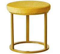 Taburete de tocador con base de metal, banco de tocador, muebles decorativos tapizados, taburete de mesa de comedor de hierro, taburete bajo de moda con pies antideslizantes silenciosos, 28 x 28 cm, J