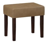 Taburete de tocador de cuero, banco otomano rectangular de 18,7 pulgadas de ancho para sala de maquillaje, silla de tocador con patas de madera para sala de piano, dormitorio (Marrón, 1 Taburete)