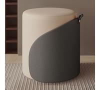 Taburete de tocador de cuero, reposapiés redondo giratorio de 360° para sala de maquillaje, silla tapizada para dormitorio y sala de estar