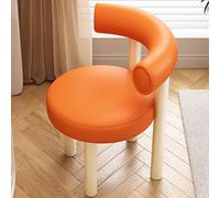 Taburete de tocador de Dormitorio, Silla de Ocio, sofá Soltero sin Brazo sin Brazo, Silla de Comedor con Respaldo Curvo Adecuado para Cocina, Sala de Estar y Oficina (Color: Naranja) LWX