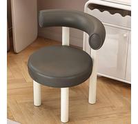 Taburete de tocador de Dormitorio, Silla de Ocio, sofá Soltero sin Brazo sin Brazo, Silla de Comedor con Respaldo Curvo Adecuado para Cocina, Sala de Estar y Oficina (Color: Negro Mate) LWX