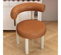 Taburete de tocador de Dormitorio, Silla de Ocio, sofá Soltero sin Brazo sin Brazo, Silla de Comedor con Respaldo Curvo Adecuado para Cocina, Sala de Estar y Oficina (Color: Camello) LWX