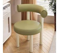 Taburete de tocador de Dormitorio, Silla de Ocio, sofá Soltero sin Brazo sin Brazo, Silla de Comedor con Respaldo Curvo Adecuado para Cocina, Sala de Estar y Oficina (Color: Matcha) LWX