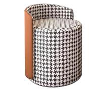 Taburete de tocador de maquillaje con patas de gallo giratorio 360°, elegante puf con respaldo para sala de belleza, dormitorio, peluquería, diseño elegante y cómodo