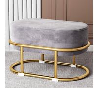 Taburete De Tocador Otomano De Terciopelo, Taburete Pequeño Moderno Para Reposapiés, Taburete De Maquillaje Con Patas De Metal Dorado, Sillón De Tocador Tapizado Y Acogedor Para Sala De Maquillaje,F