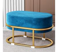 Taburete De Tocador Otomano De Terciopelo, Taburete Pequeño Moderno Para Reposapiés, Taburete De Maquillaje Con Patas De Metal Dorado, Sillón De Tocador Tapizado Y Acogedor Para Sala De Maquillaje,B