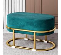 Taburete De Tocador Otomano De Terciopelo, Taburete Pequeño Moderno Para Reposapiés, Taburete De Maquillaje Con Patas De Metal Dorado, Sillón De Tocador Tapizado Y Acogedor Para Sala De Maquillaje,G