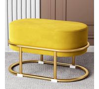 Taburete De Tocador Otomano De Terciopelo, Taburete Pequeño Moderno Para Reposapiés, Taburete De Maquillaje Con Patas De Metal Dorado, Sillón De Tocador Tapizado Y Acogedor Para Sala De Maquillaje,A
