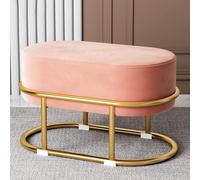 Taburete De Tocador Otomano De Terciopelo, Taburete Pequeño Moderno Para Reposapiés, Taburete De Maquillaje Con Patas De Metal Dorado, Sillón De Tocador Tapizado Y Acogedor Para Sala De Maquillaje,E