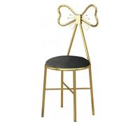 Taburete de tocador para niñas con diseño creativo de mariposas y respaldo para dormitorio de niña, mesa de maquillaje, terciopelo gris oscuro