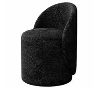 Taburete de tocador, silla giratoria de terciopelo de cordero sintético para vestidor, entrada, dormitorio, giratorio 360°