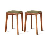 Taburete de tocador, sillas de Comedor apilables, Taburete con reposapiés y Patas de Madera Maciza, sillas de Comedor de Estilo Moderno de Mediados de Siglo, Asiento tapizado en Pana pa