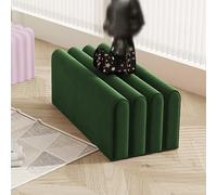 Taburete de tocador tapizado, banco otomano cuadrado para sala de estar, dormitorio, entrada, asiento decorativo para maquillaje y salón