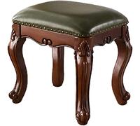 Taburete de tocador tapizado de madera maciza, silla de maquillaje para dormitorio, tocador, cambiador de zapatos, asiento de piano tallado, muebles elegantes y cómodos para uso doméstico.
