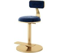 Taburete de tocador tapizado de terciopelo con reposapiés, diseño ajustable sin respaldo, elegante y cómodo, silla de maquillaje para baño o vestidor