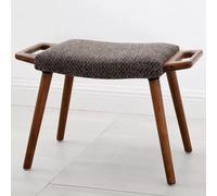 Taburete de tocador tapizado verde con patas de madera maciza para sala de estar, dormitorio, silla decorativa moderna