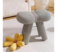 Taburete de tocador, tocador Acolchado de Lana de Cordero con Forma de Lazo, mesita de Noche, sofá, Silla de Maquillaje for Dormitorio, Piano(Grey)