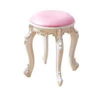 Taburete de tocador vintage, taburete de maquillaje redondo y rectangular, bonito asiento otomano, taburete de tocador de baño, estilo victoriano, altura sentada de 17 pulgadas