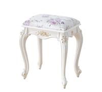 Taburete de tocador vintage, taburete redondo rectangular victoriano para maquillaje, bonito asiento otomano, taburete de tocador para baño, altura sentada de 17 pulgadas