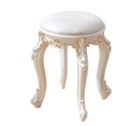 Taburete de tocador vintage, taburete redondo rectangular victoriano para maquillaje, bonito asiento otomano, taburete de tocador para baño, altura sentada de 17 pulgadas