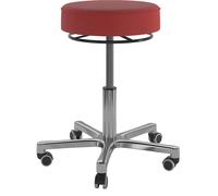 Taburete de trabajo con regulación de altura por muelle de gas asiento de piel sintética, Ø 360 mm