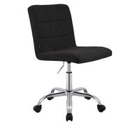 CLP Taburete de Trabajo Ajustable en Altura con Respaldo y Ruedas Darfield, Silla ergonómica giratoria 360°, soporta hasta 150 kg, Color:Gris Oscuro, Material:Tela